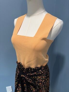 House of Harlow 1960 Knit Tank Top Square Neck Peach Size Small